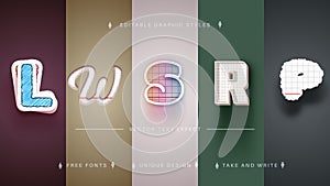 Set 5 Back To School Editable Text Effects, Font Styles