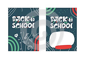 Set of back to school Posters for advertising retail marketing and education