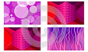 A set of background, abstract images in pink colors for your brand book. A graceful pattern with a gradient for the