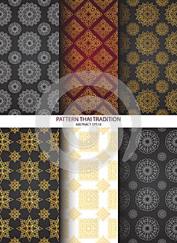 Set background pattern thai tradition