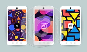 Set of backgrounds with trendy design. Applicable for Cover, Voucher, Poster, Flyer. Splash screen for web site or mobile app /