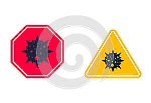 Set of bacterial sign. No bacteria.Vector image