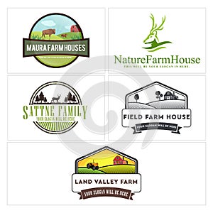 Set of badge farmhouse nature logo design