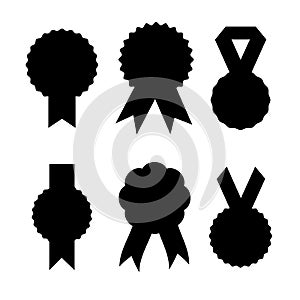 Set of badge silhouettes. Vector illustration