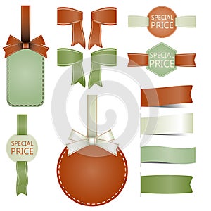 Set of badges labels Stamps Ribbon Vector