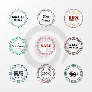 set of badges, stickers. Vector web elements. Sale