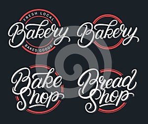 Set of Bakery, Bake Shop and Bread Shop logos