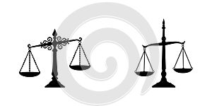 Set Balance Justice Scale Silhouette