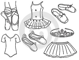 Set of ballerina accessories