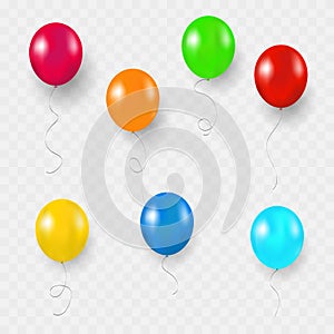 Set balloons isolated. Celebration party banner