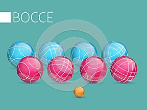 A set of balls to play bocce and petanque.