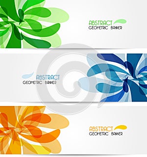 Set banner abstract illustration, colorful digital