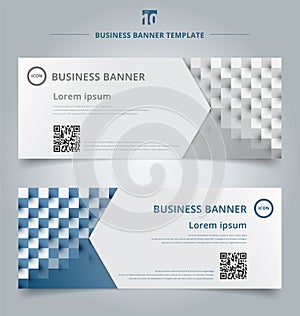 Set of banner web template geometric horizontal with the 3D effect for business style