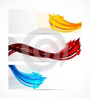 Set of banners with arrows