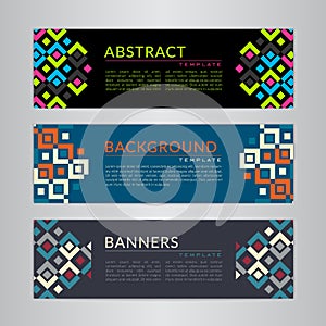 Set banners collection with abstract geometric backgrounds.