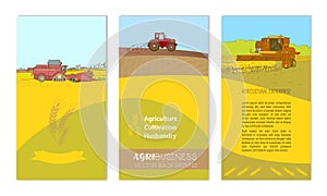 A set of banners with the concept of agriculture