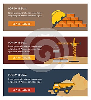 Set of banners on the construction