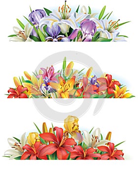 Set banners with flowers