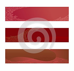 Set of banners with ornaments. Background with abstract drawing in the red gamma.