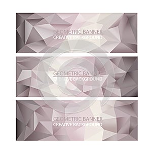 Set of Banners Polygonal Mosaic Backgrounds.