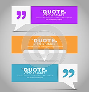 Set of banners with a quote bubble