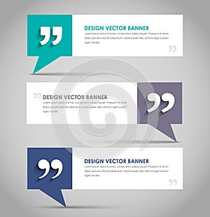 Set of banners with a quote bubble