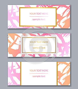 Set of banners templates. Modern abstract design. Hand drawn ink