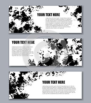 Set of banners templates. Modern abstract design. Hand drawn ink