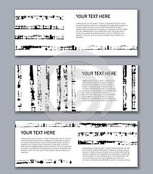 Set of banners templates. Modern abstract design. Hand drawn ink