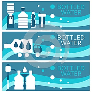 Set of banners for theme bottled flat design. Vector illus