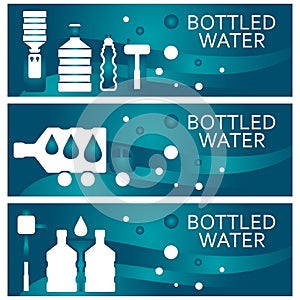 Set of banners for theme bottled flat design.