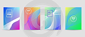 Set of banners with wave liquid texture