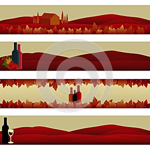 Set of Banners: Wine Theme