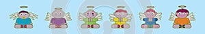 set of baptism cartoon icon design template with various models. vector illustration isolated on blue background photo