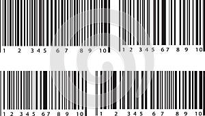 Set of 4 bar code labels. Vector illustration.