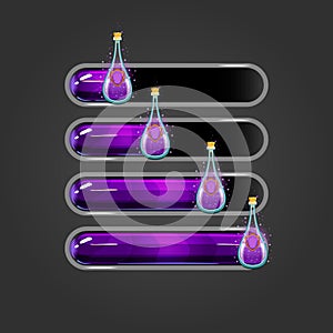 Set of bar downloader with elexir bottles