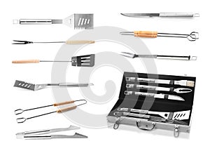 Set with barbecue utensils photo