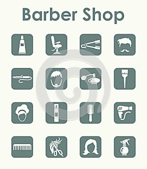Set of barbershop simple icons