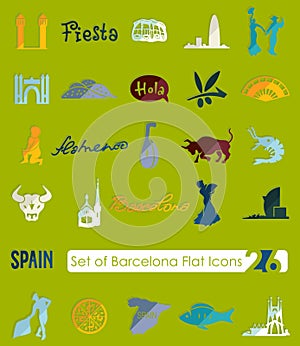 Set of Barcelona icons