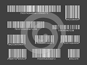 Set of barcodes. Collection QR codes. Vector illustration