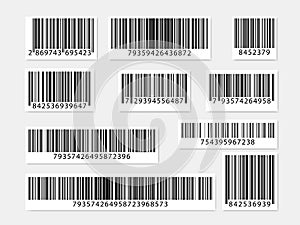 Set of barcodes. Collection QR codes. Vector illustration