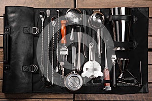 Set of barman equipment in case