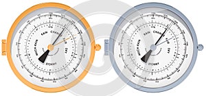 Set of barometers, 3D rendering