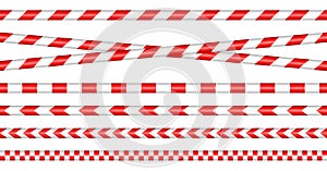 Set Of Barrier Tapes Red/White