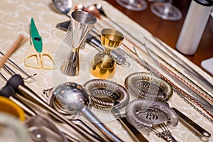 Set of bartender`s tools