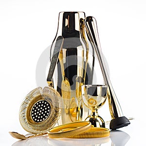 Set of bartender tools. Cooking utensils