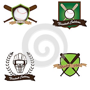 Set of baseball emblems
