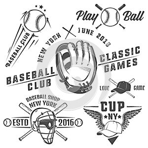 Set of baseball emblems and logo.