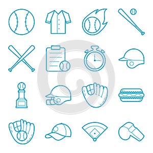 Set of baseball items. Vector illustration decorative design