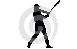 Set of baseball players silhouettes of sports people vector,Baseball player vector silhouette